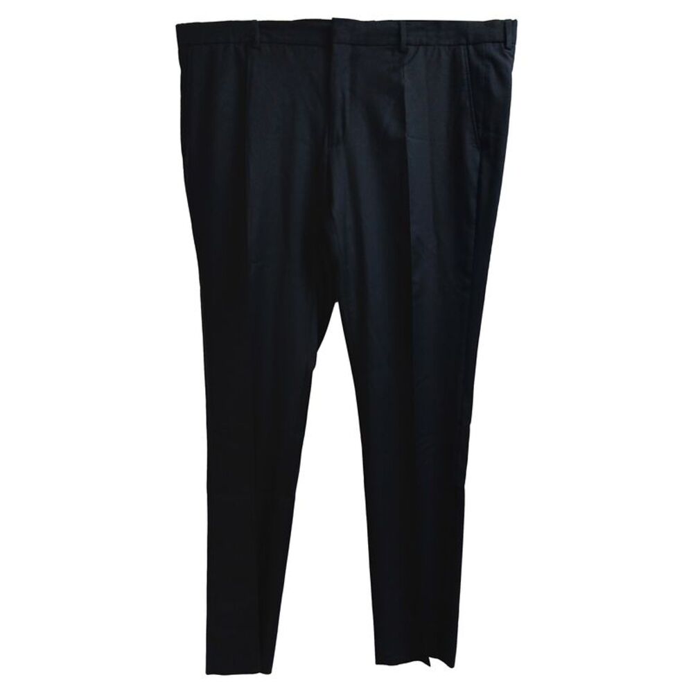 Mr. P. Straight-Leg Trousers in Black Wool